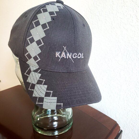 Kangol baseball cap with argyle pattern size S/M Flexfit Check logo Hat - Picture 2 of 13